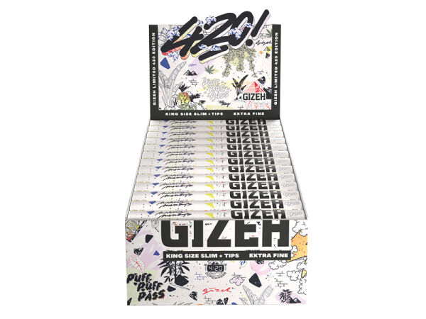 Gizeh - Black King Size Slim - Tips - 420 Sneaker Edition 1 - 26 Hefte je 34 Blatt + 34 Tips