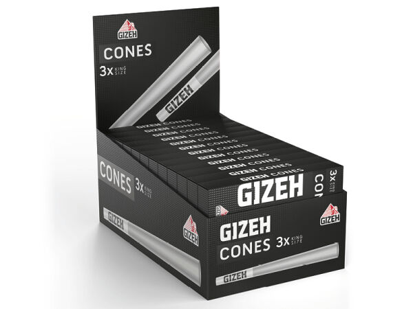 Gizeh - Cones Black Tip 3 Stück je Pack - 24er Display