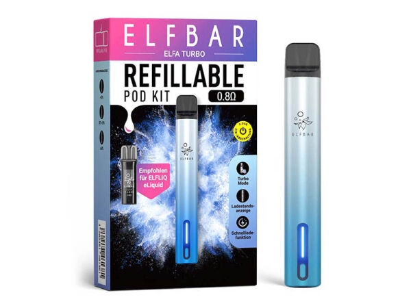 ELFBAR - ELFA Turbo Refillable Pod Kit - Aurora Cyan