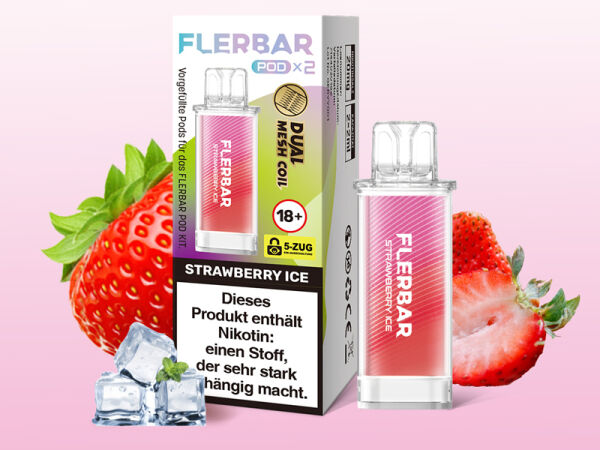 Flerbar PODS - Strawberry Ice - 20mg - 2er Set