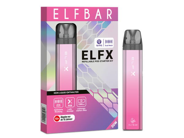 ELFBAR ELFX - Refillable Kit - Silver Pink