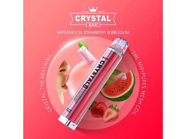 Crystal Bar - Watermelon Strawberry Bubblegum - E-Shisha - 2% Nikotin - 600 Züge