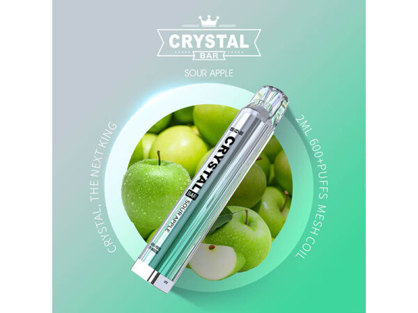 Crystal Bar - Sour Apple - E-Shisha - 2% Nikotin - 600 Züge